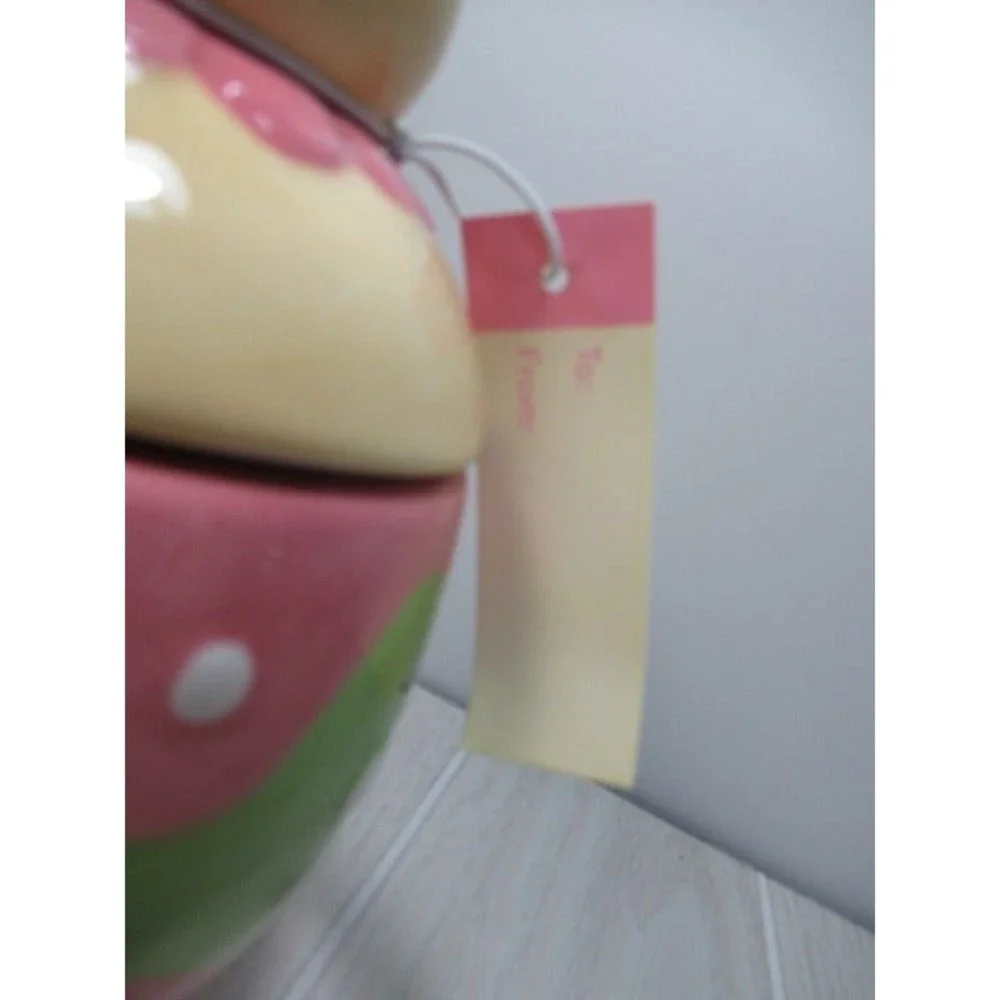 Johanna Parker Easter Chick in egg Covered Jar Canister pink green‎ yellow new